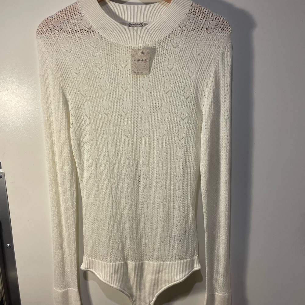 Free People Intimately Free Smile French Vanilla Sunday Best Bodysuit Size Large - Picture 5 of 14
